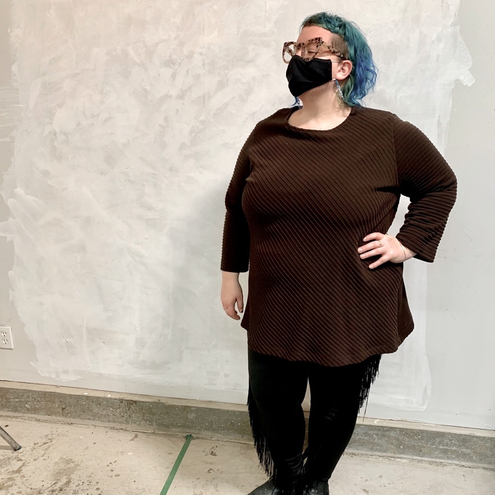 3x Caroline rose wool top